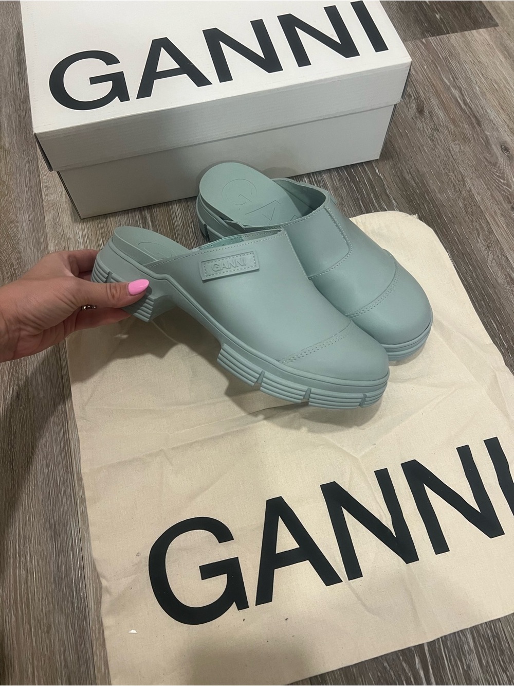 NWT GANNI Women's Platform Mules